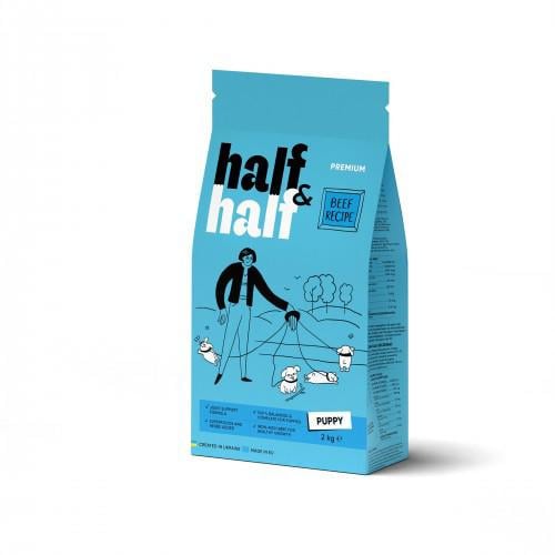 Корм для собак сухой Half&Half всех пород с говядиной 2 кг
