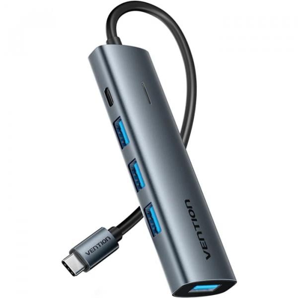 USB-хаб Vention Type-C 4xUSB 3.0/USB-C Black (TGZHB)