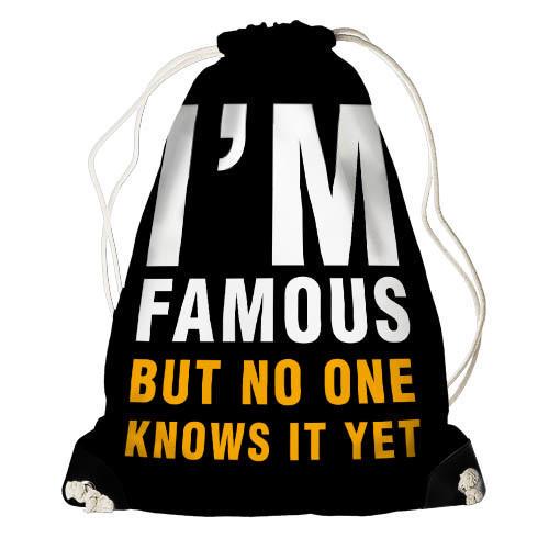 Рюкзак-мешок Presentville I`m famous but no one knows it yet (RM LP009 BL) Рюкзак-мешок Presentville I`m famous but no one knows it yet (RM LP009 BL)