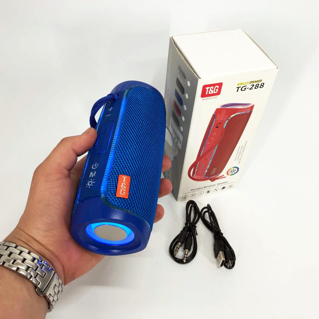 Портативна колонка Bluetooth з LED підсвічуванням Синій (TG288) - фото 6 Портативна колонка Bluetooth з LED підсвічуванням Синій (TG288) - фото 6
