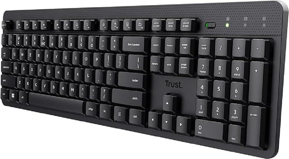 Клавиатура беспроводная Trust Ody II тихие клавиши IT QWERTY Черный