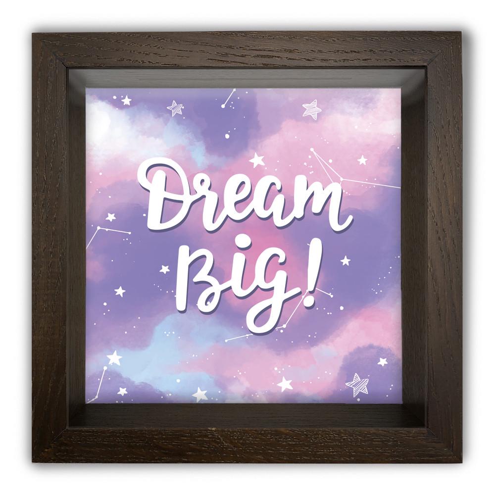 Копилка Dream big деревянная 20x20x6,5 см Коричневый (хркп0023ка)