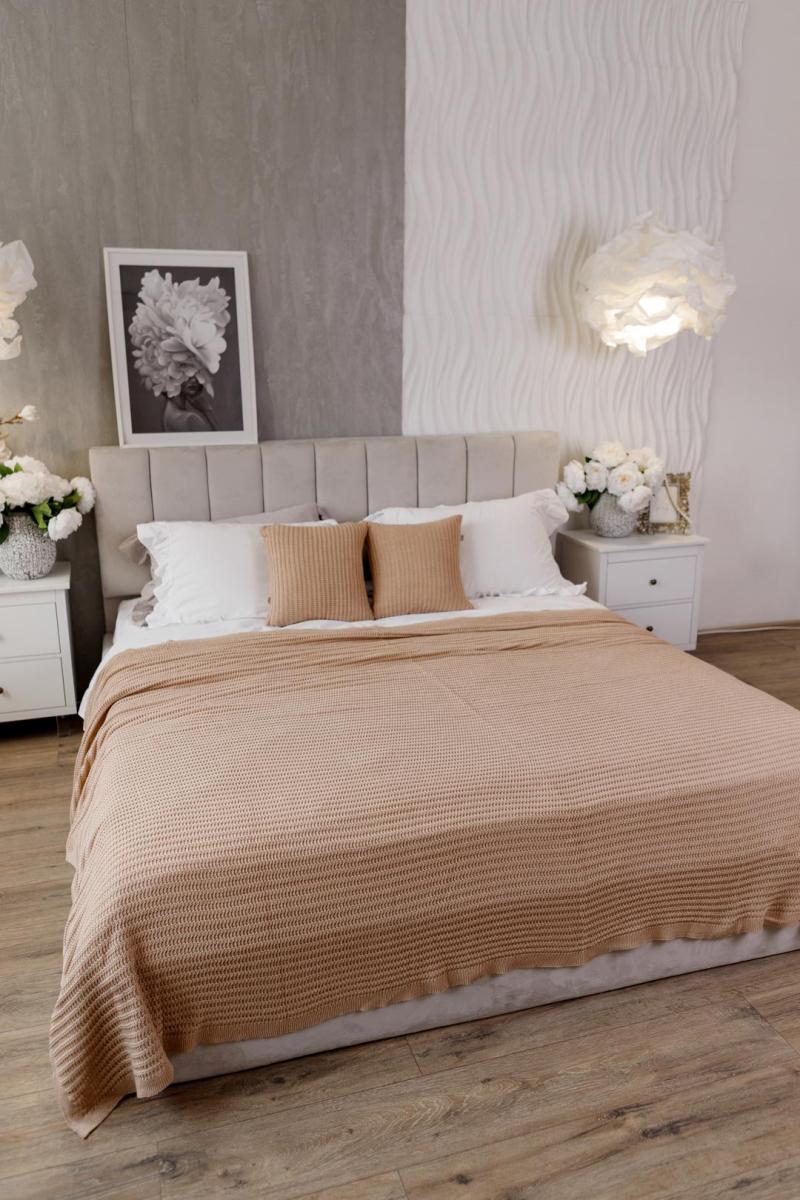 Плед Cotton 200х220 см Бежевий (040379) Плед Cotton 200х220 см Бежевий (040379)