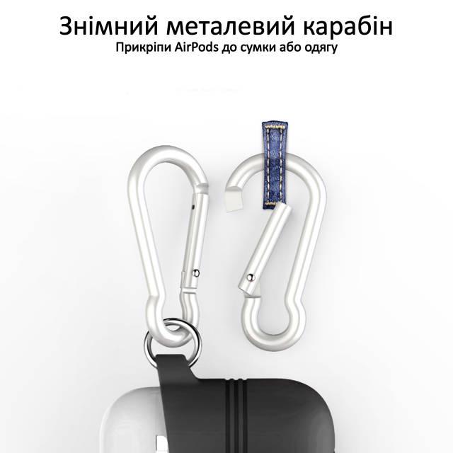 Чехол силиконовый для AirPods Promate VeilCase с карабином Black - фото 3