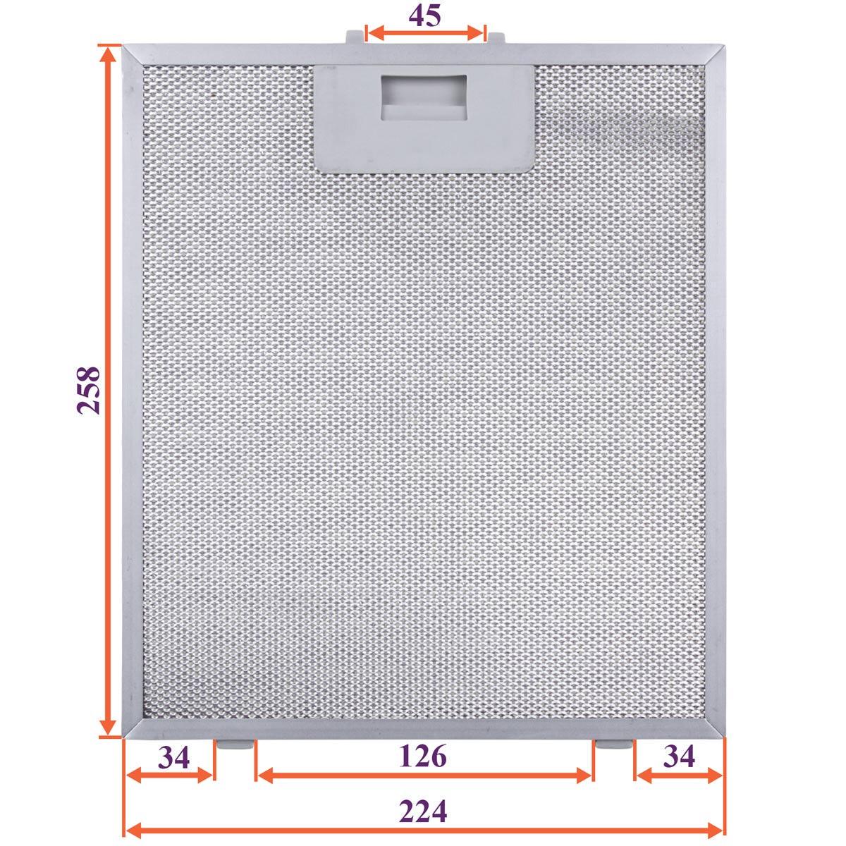 Фильтр жировой металловей для вытяжки универсальный под защелки 224x258 мм (00000056153) - фото 2