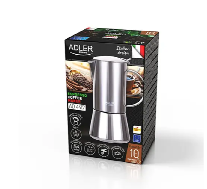 Кофеварка гейзерная Adler AD 4417 620 мл Серебристый (29876956) - фото 8