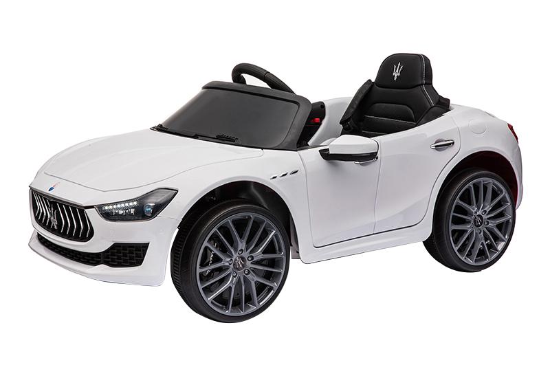 Електромобіль Maserati SL8631 шкіряні сидіння/колеса EVA/MP3/Р/К/12Vх4.5А 2х25 Вт Білий