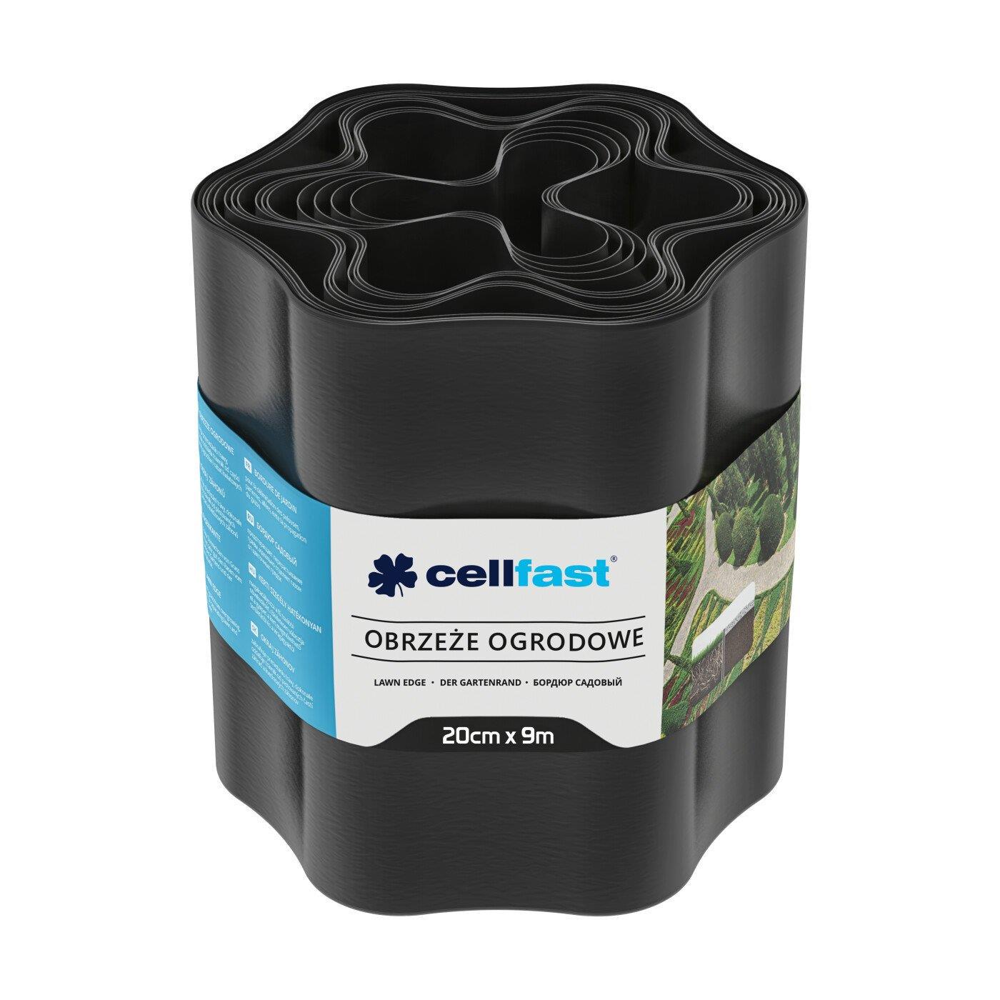 Бордюр газонный Cellfast 20 см x 9 м Черный (30-033H)