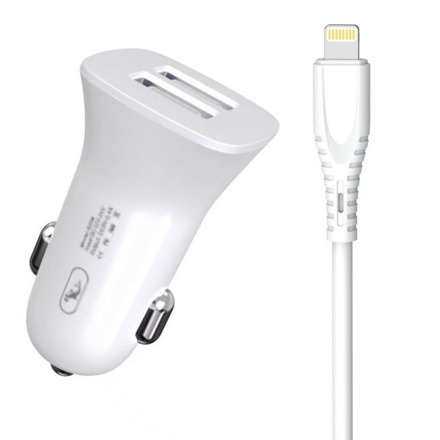 Зарядное устройство для авто SkyDolphin SZ09L 15 Вт 2xUSB QC 3.0 с кабелем Lightning White (AZP-000108)