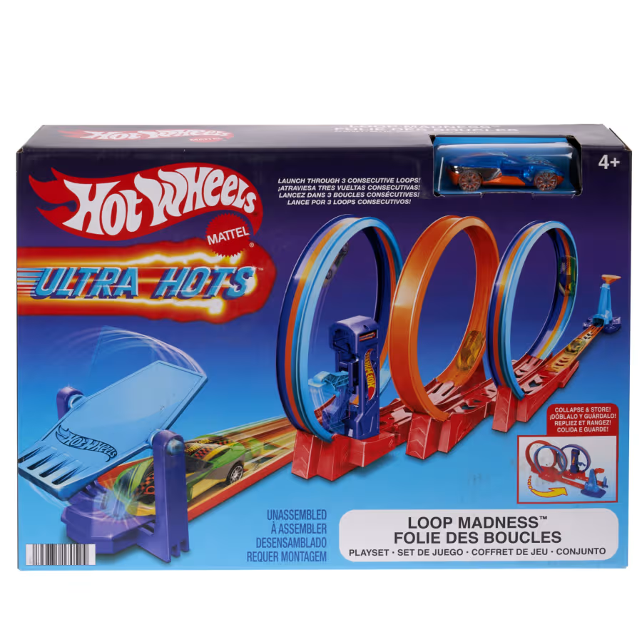 Трасса Hot Wheels Track Set Ultra Hots Loop Madness With 3 Loops & 1 Hot Wheels Car HPX93 (2589963021)