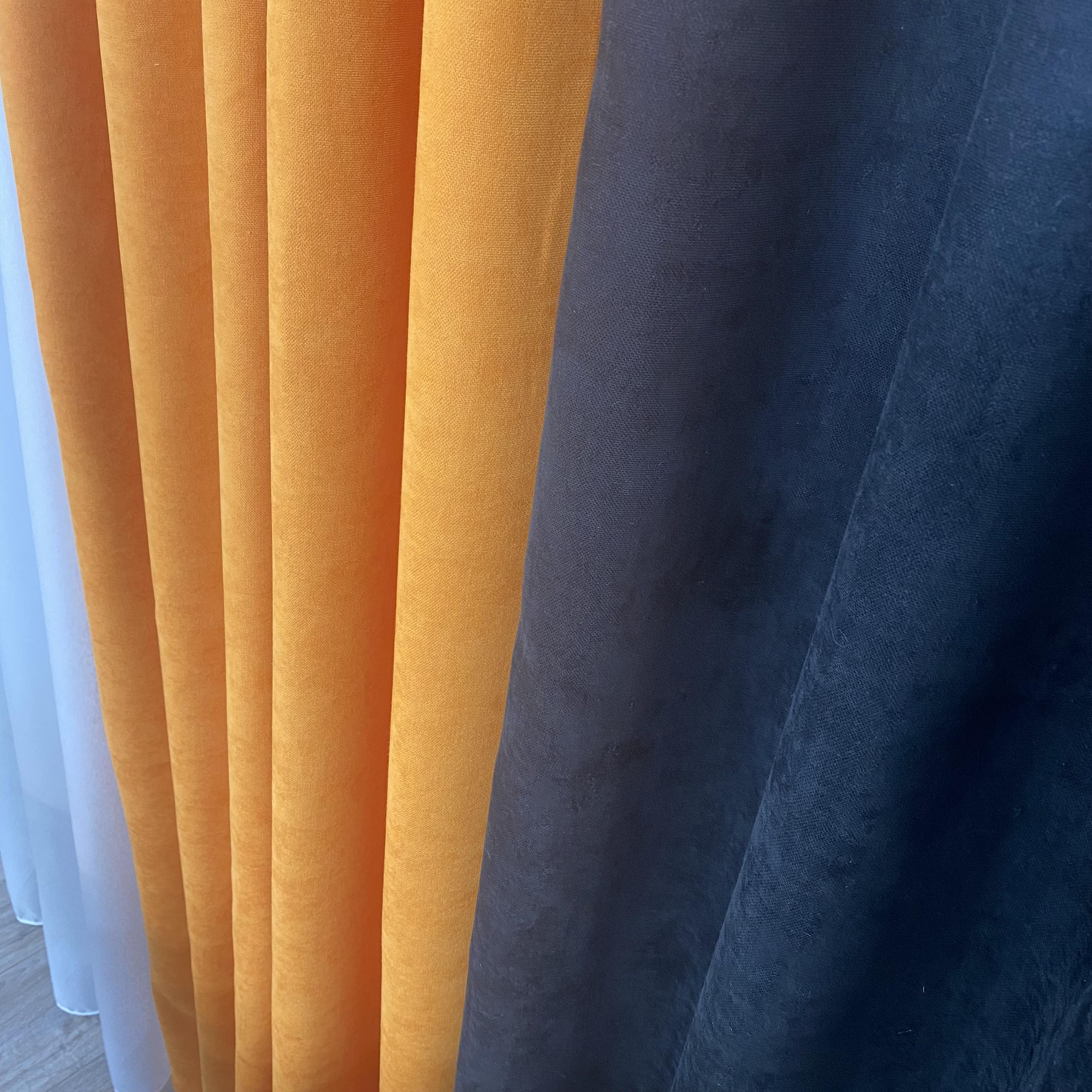 Шторы микровелюр TG Home Дуэт №450 1,50х2,70 м Черно-оранжевый (450-194/207) - фото 5 Шторы микровелюр TG Home Дуэт №450 1,50х2,70 м Черно-оранжевый (450-194/207) - фото 5