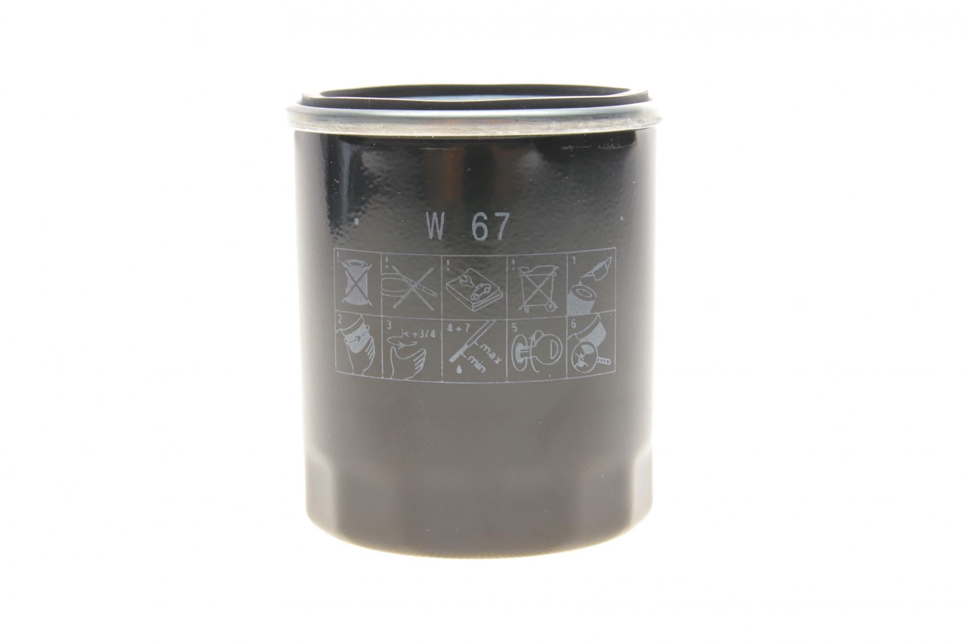Фильтр масляный Mann-Filter для Mitsubishi Colt 1,1-1,5 04-12/Lancer 1,5 08-/Smart Fortfour 1,1-1,5 04-06- (W 67)