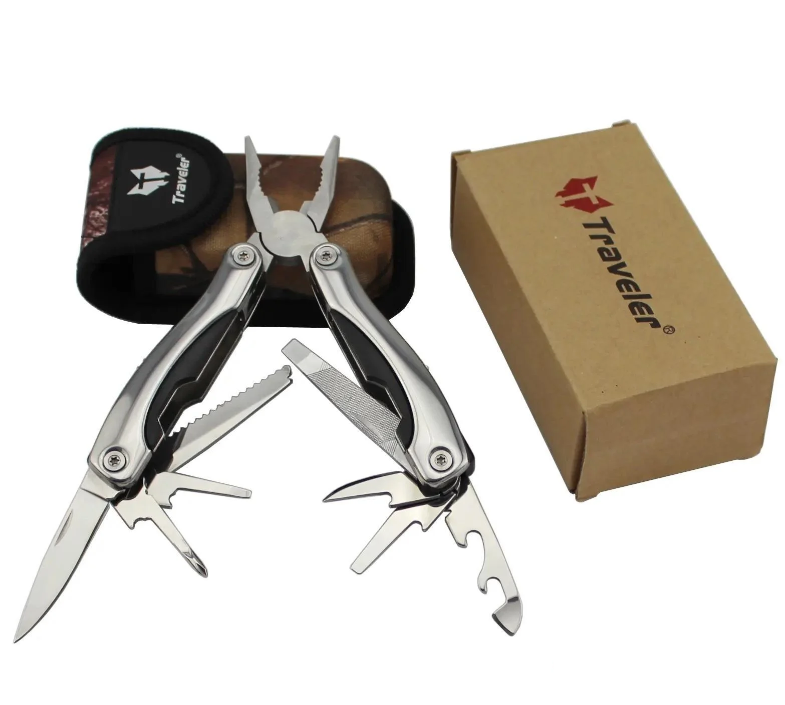 Мультитул Traveler Gloss MT 10в1 в чехле Silver (25685058)