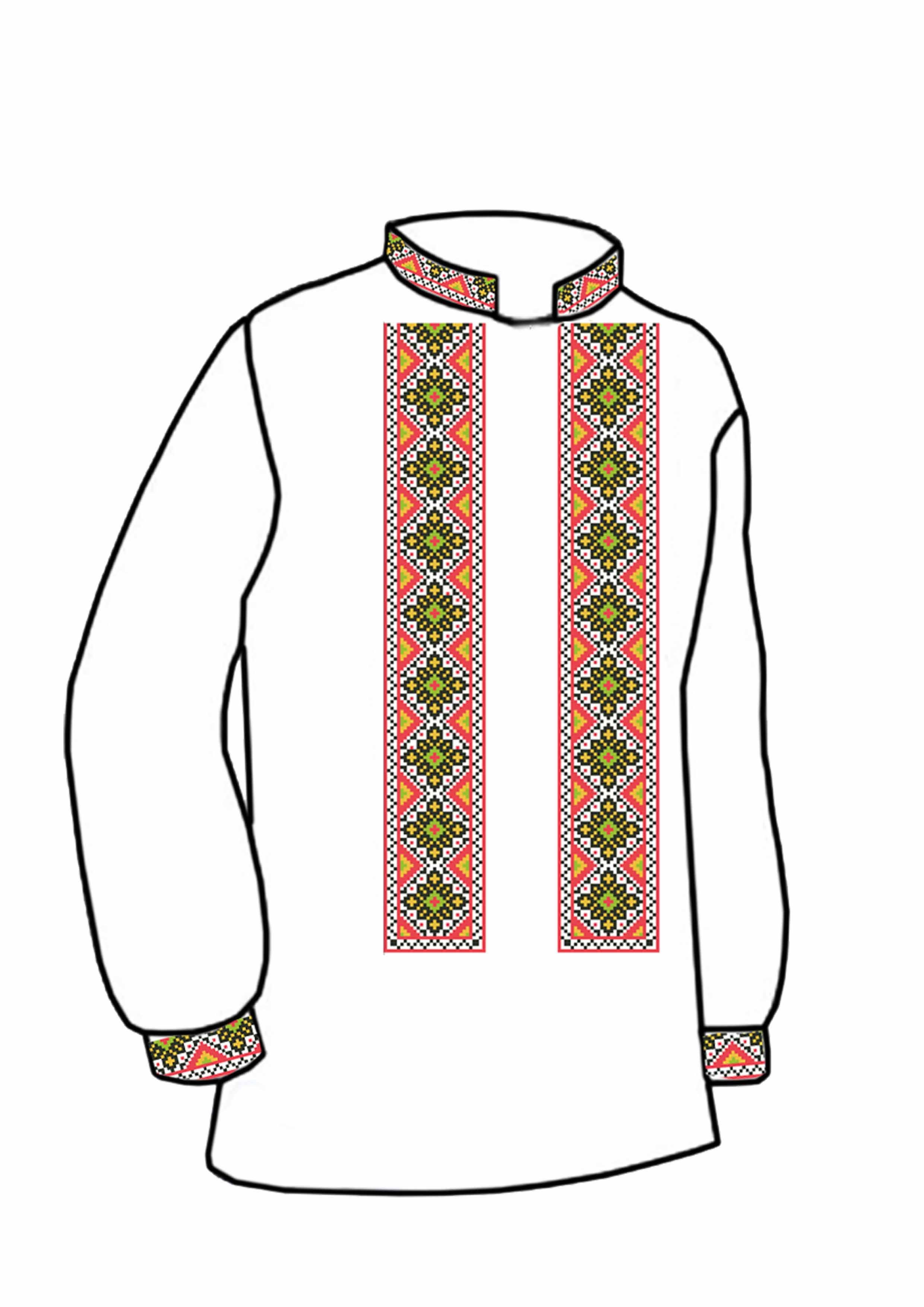 Заготовка для вишивки нитками або бісером сорочка СЧ-4 домоткане полотно