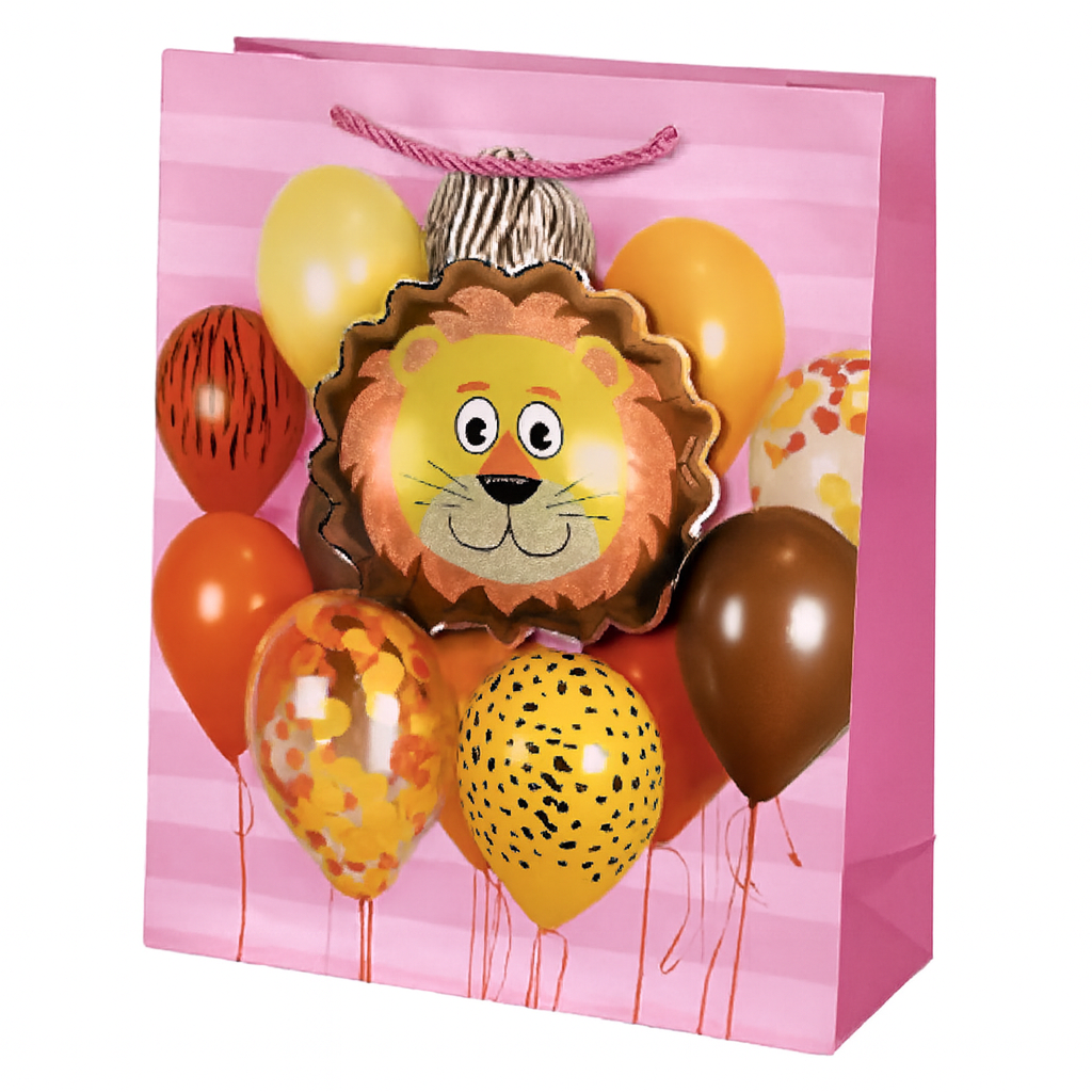 Подарочный пакет Animals 3D R98508-S 18х23х10 см Розовый (848bd610)