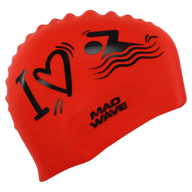 Шапочка для плавания Mad Wave для взрослых Love Swimmimg M055320 Красный (60444251) - фото 3 Шапочка для плавания Mad Wave для взрослых Love Swimmimg M055320 Красный (60444251) - фото 3