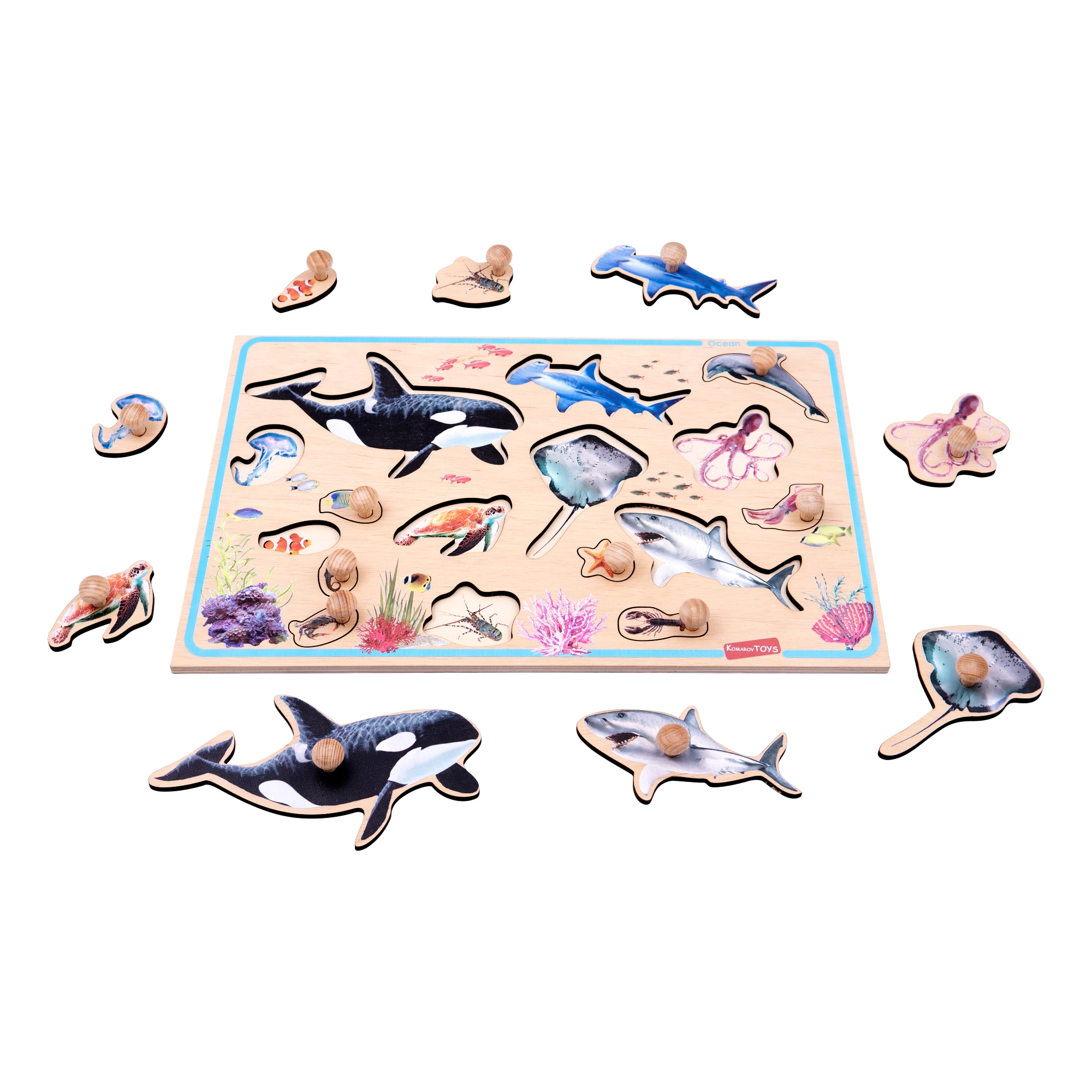 Игрушка для детей Рамка вкладка Подводный мир (16)