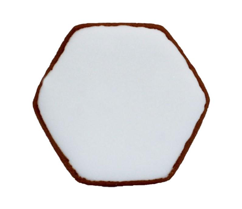 Пряник с индивидуальной печатью Крафт печиво Шестиугольник 5х5 см 17 г