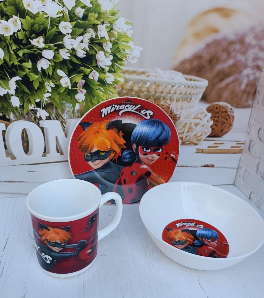 Дитячий набір столового посуду Lady Bag склокераміка 3 пр. (21065076)