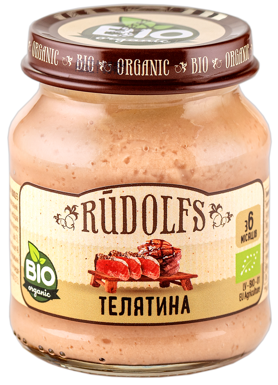 Пюре Rudolfs Телятина от 6 месяцев органическое 120 г
