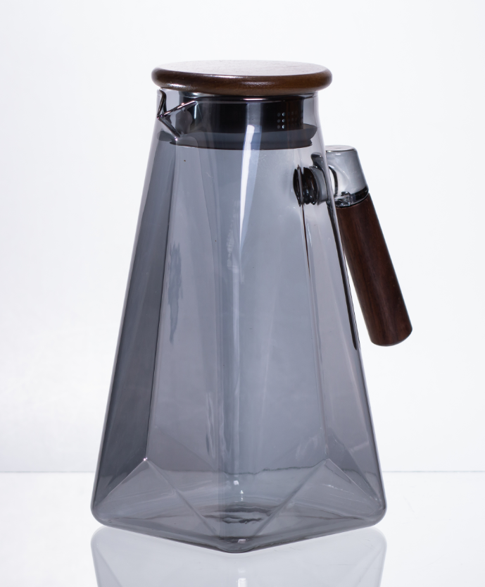 Кувшин для напитков стеклянный с бамбуковой крышкой 1,8 л Серый - фото 3 Кувшин для напитков стеклянный с бамбуковой крышкой 1,8 л Серый - фото 3
