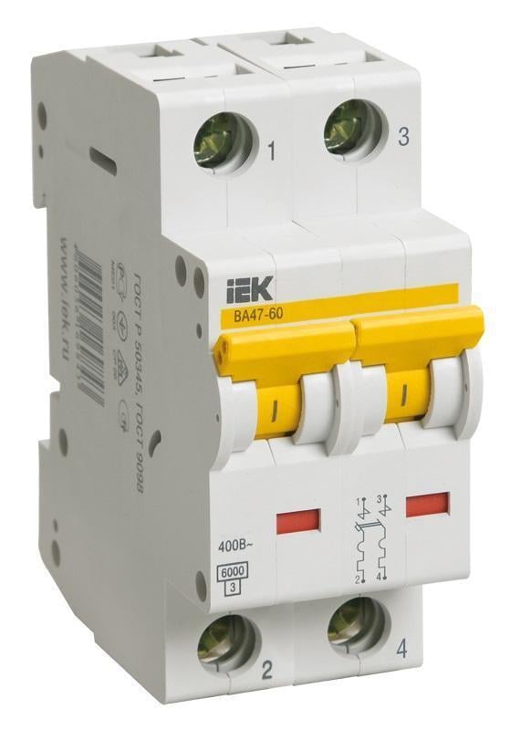 Автоматический выключатель УЕК ВА47-60 2Р 50А 6кА D (MVA41-2-050-D) - фото 1 Автоматический выключатель УЕК ВА47-60 2Р 50А 6кА D (MVA41-2-050-D) - фото 1