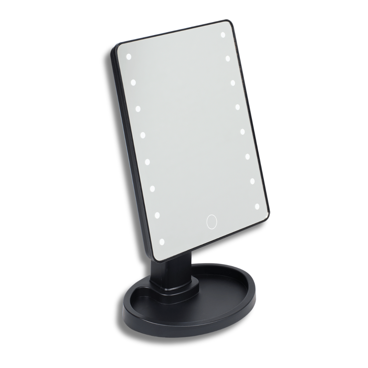 Зеркало для макияжа настольное Large Mirror прямоугольное с LED-подсветкой Черный (LM-02-Black)