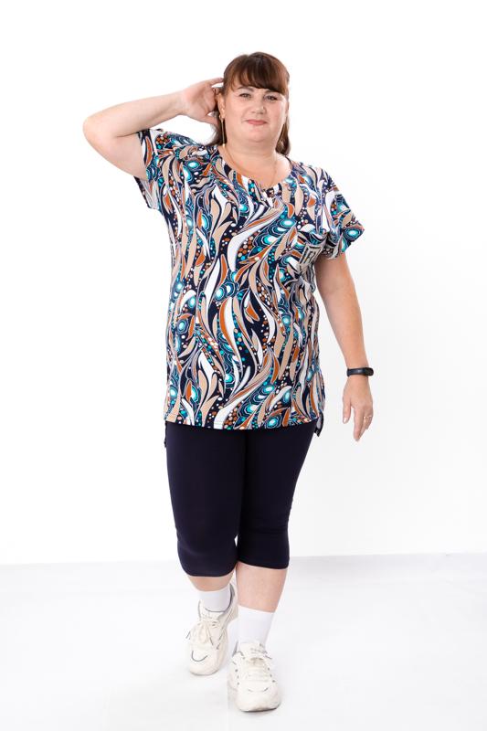 Комплект жіночий бриджі з тунікою р. 56/58 Темно-синій (8113-002) - фото 2 Комплект жіночий бриджі з тунікою р. 56/58 Темно-синій (8113-002) - фото 2