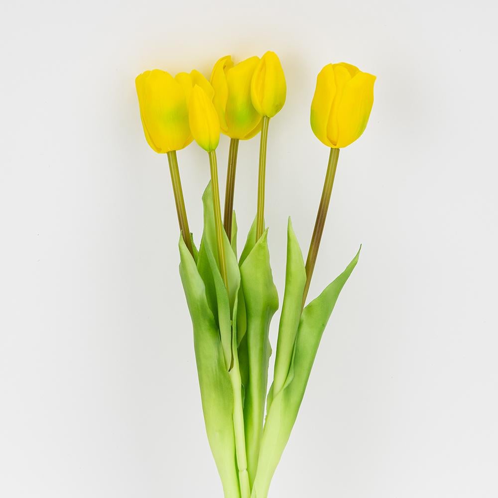 Букет латексных тюльпанов 5 бутонов 45 см Желто-зеленый (2026-002/yellow) Букет латексных тюльпанов 5 бутонов 45 см Желто-зеленый (2026-002/yellow)