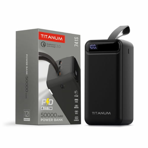 Павербанк 50000mAh TITANUM TPB-741S 22,5W QC/PD Черный (f4a4e60e)