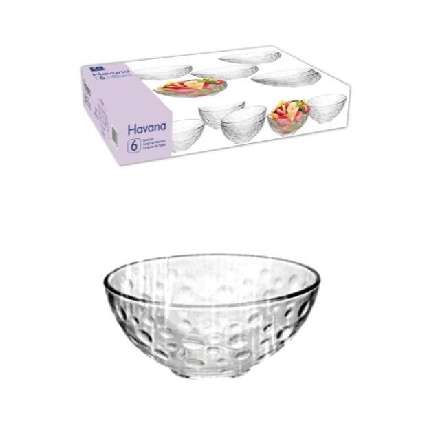 Набір скляних салатників Helios Havana 6 шт. 125 мм 370 мл (5070)
