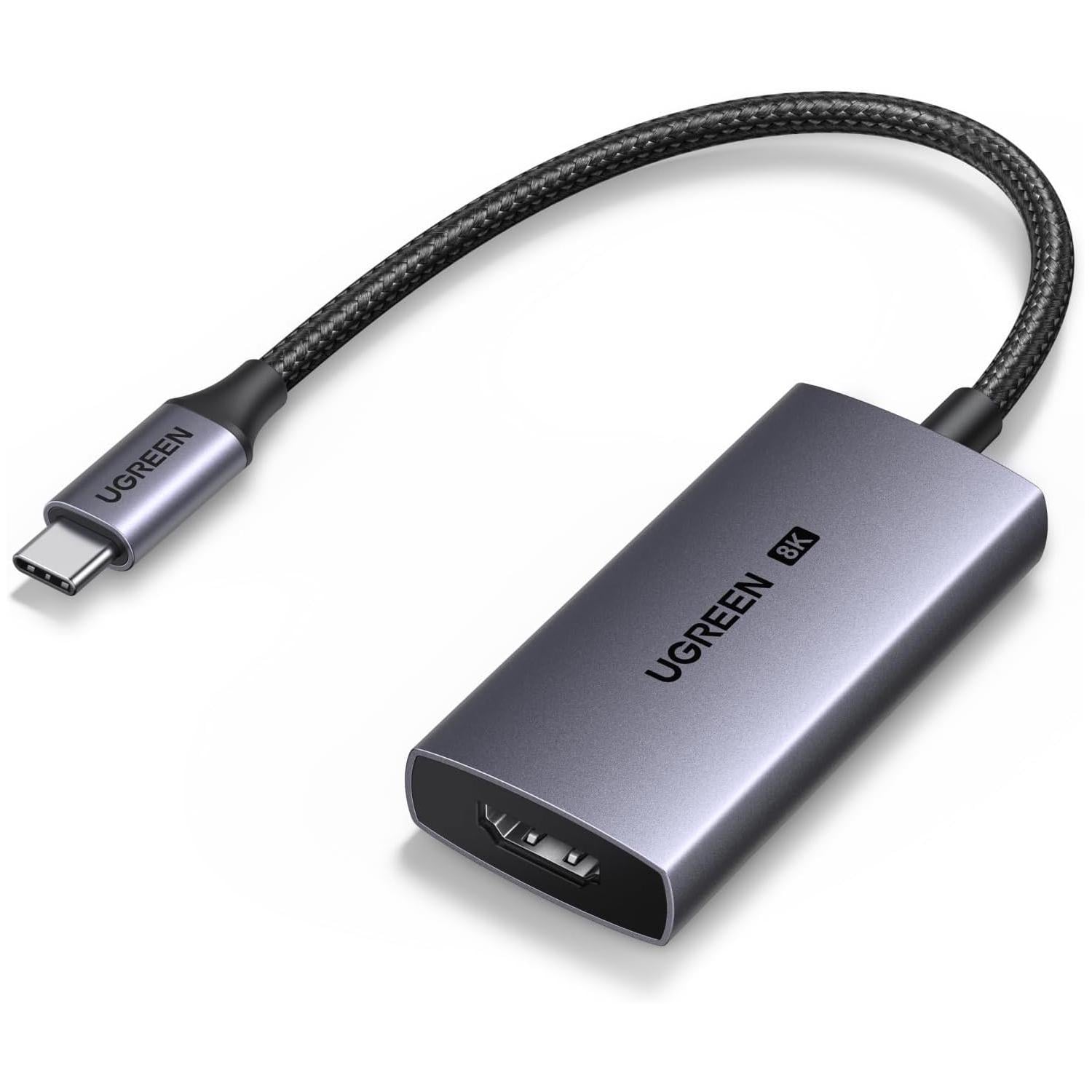 Видеоадаптер USB-C на HDMI UGREEN CM491 гнездо HDMI 2.1 до 8K@60 Гц для USB-C с DP Alt Mode до 4K@240 Гц HDR10+ VRR Dolby Vision Серый (85320)