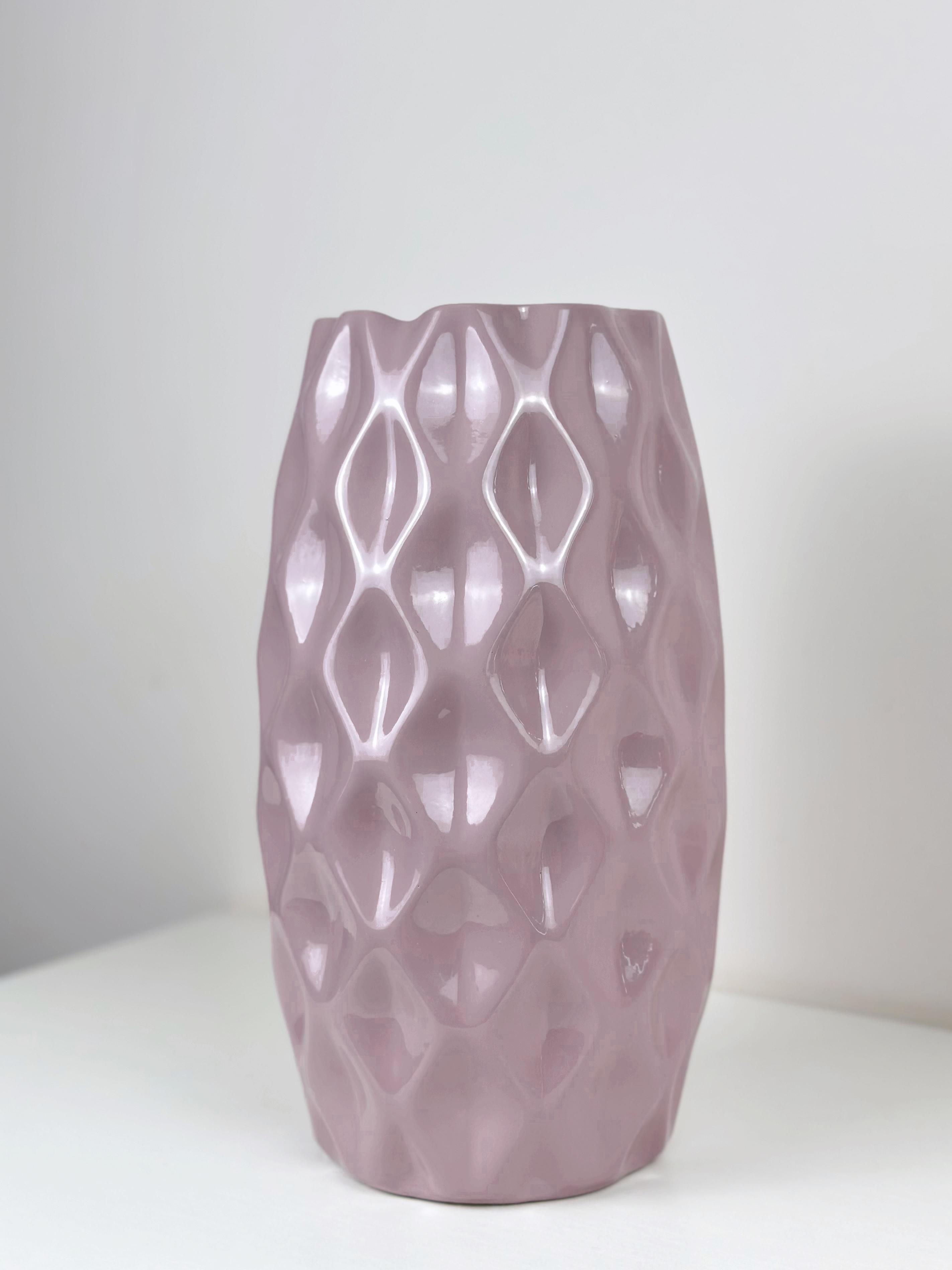 Ваза для квітів та декору керамічна глиняна Соти 29 см Фіолетовий (4001-1) - фото 5 Ваза для квітів та декору керамічна глиняна Соти 29 см Фіолетовий (4001-1) - фото 5