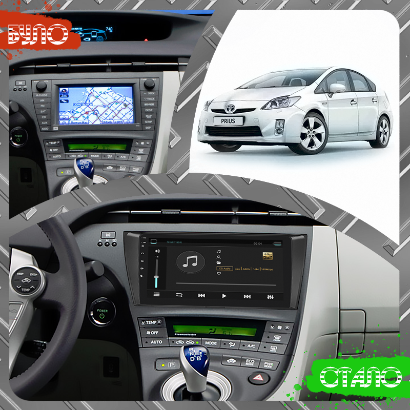 Автомагнітола штатна Lesko 4G/Wi-Fi для Toyota Prius III XW30 2009-2011 2/32Gb 9" (1698611994) - фото 3