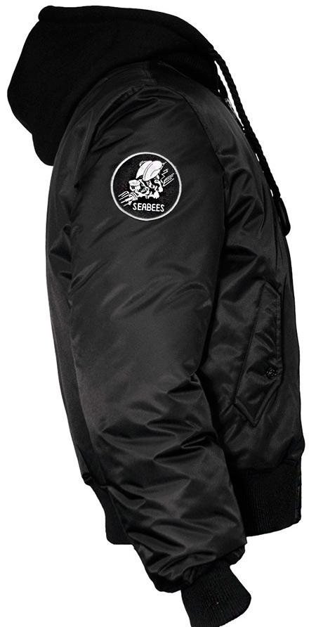 Бомбер Top Gun MA-1 Nylon Bomber jacket with hoodie 2XL Black (TGJ1735B2XL) - фото 4