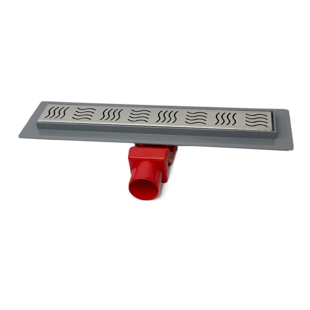 Трап душевой Sanpreis REVOLVE с фланцем s-сифон горизонтальный решетка волна 40 см