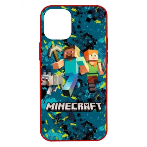 Чехол для iPhone 12 mini Minecraft Steve Alex And Dog (6848396-3-134799)