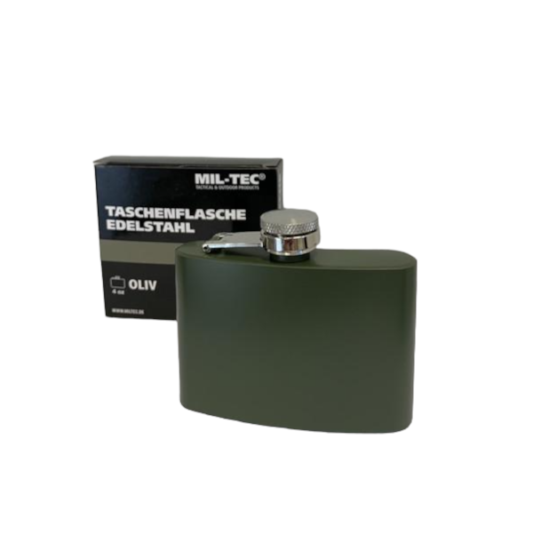 Фляга Mil-Tec Taschenflasche Edelstahl 110 мл 4 oz Olive (14521001-004-110)