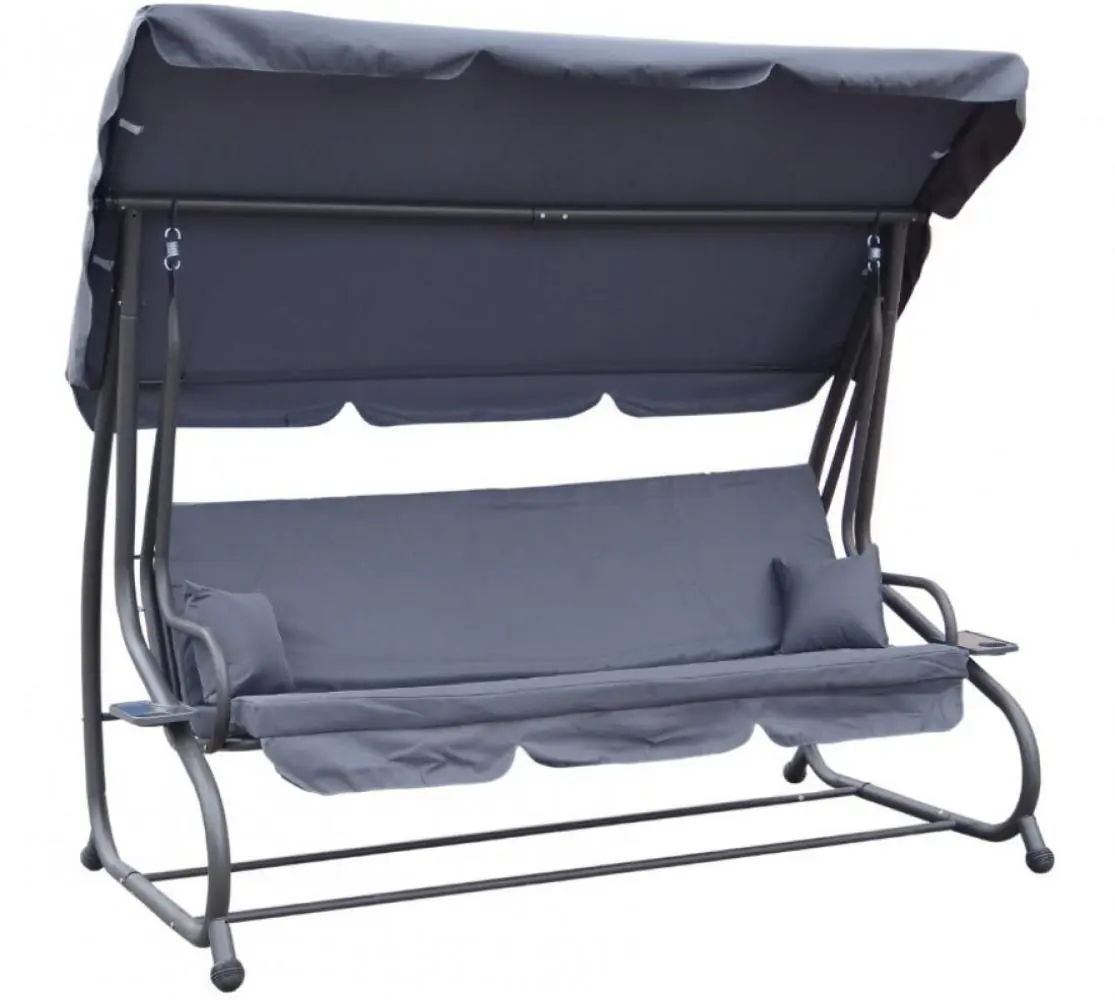 Гойдалка садовая Bonro Garden на 4 места стальная с полиэстеровым сиденьем до 260 кг Серый (132-76-80000013)