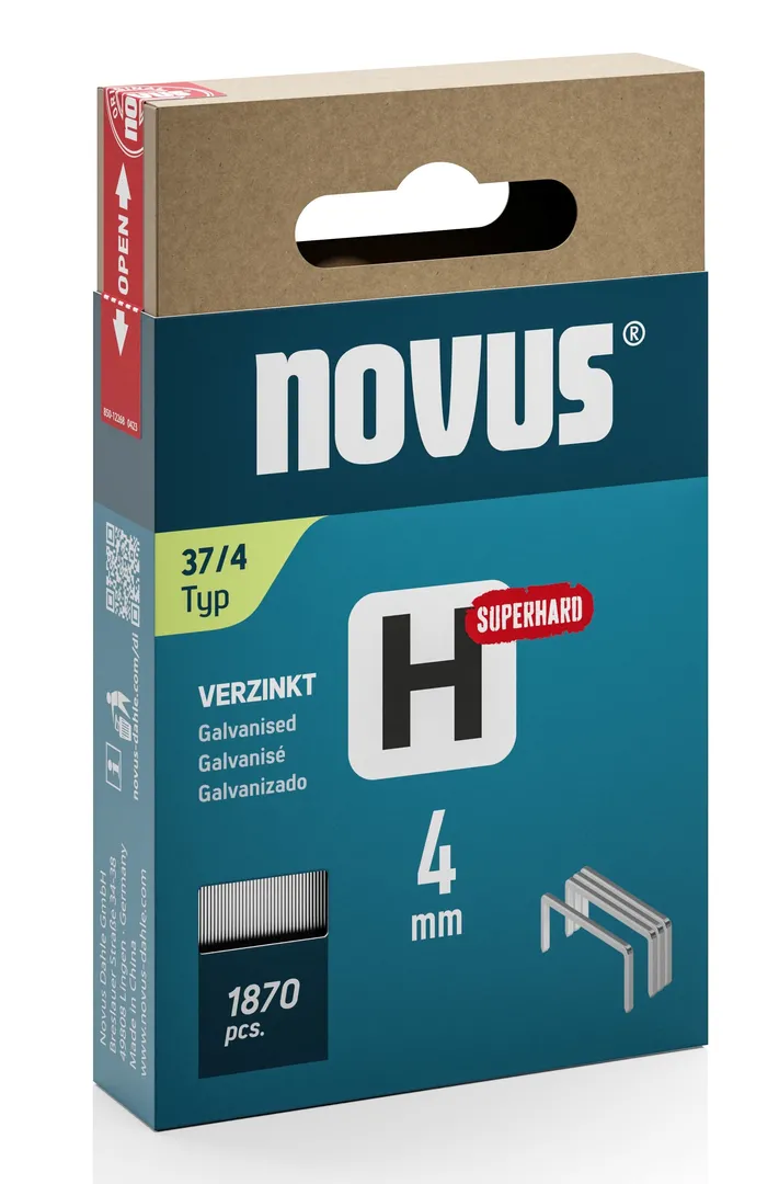 Скобы строительные NOVUS H тип 37 4 мм 1870 шт. (37515835)
