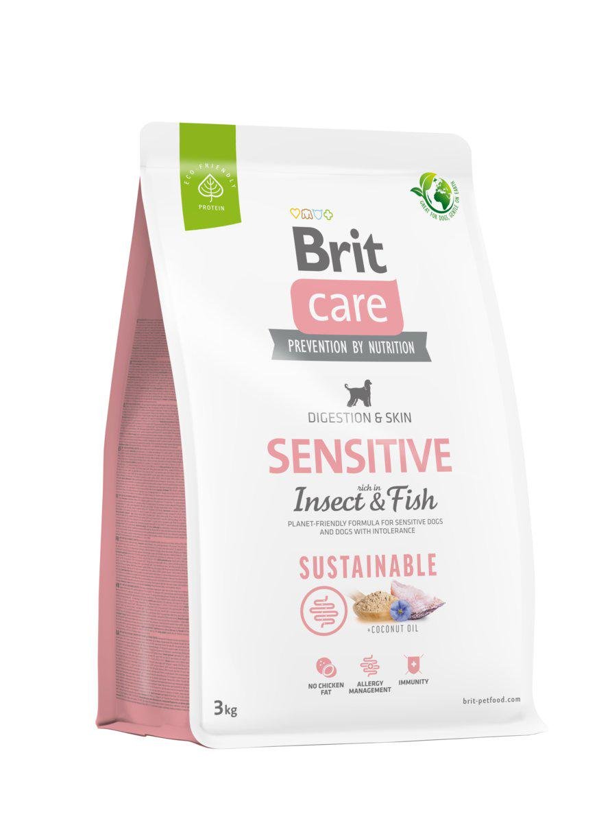 Корм гіпоалергенний для собак Brit Care Sensitive Insect and Fish з чутливим травленням з рибою та комахами 3 кг (59206)