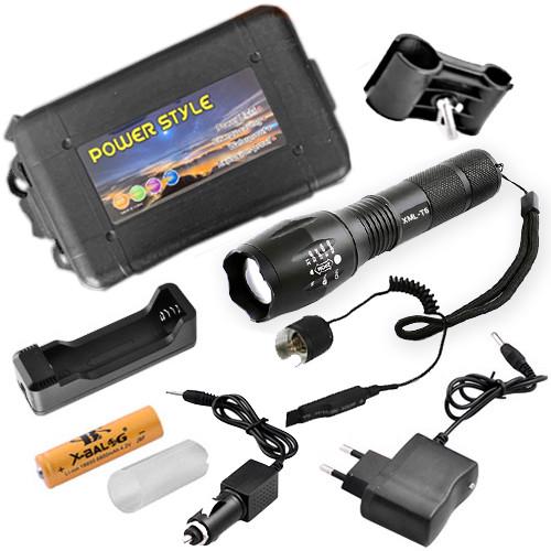 Фонарь под ружье Q1831-T6 выносная кнопка 1x18650/3xAAA Zoom ЗУ 220V/12V Box (2245502029)