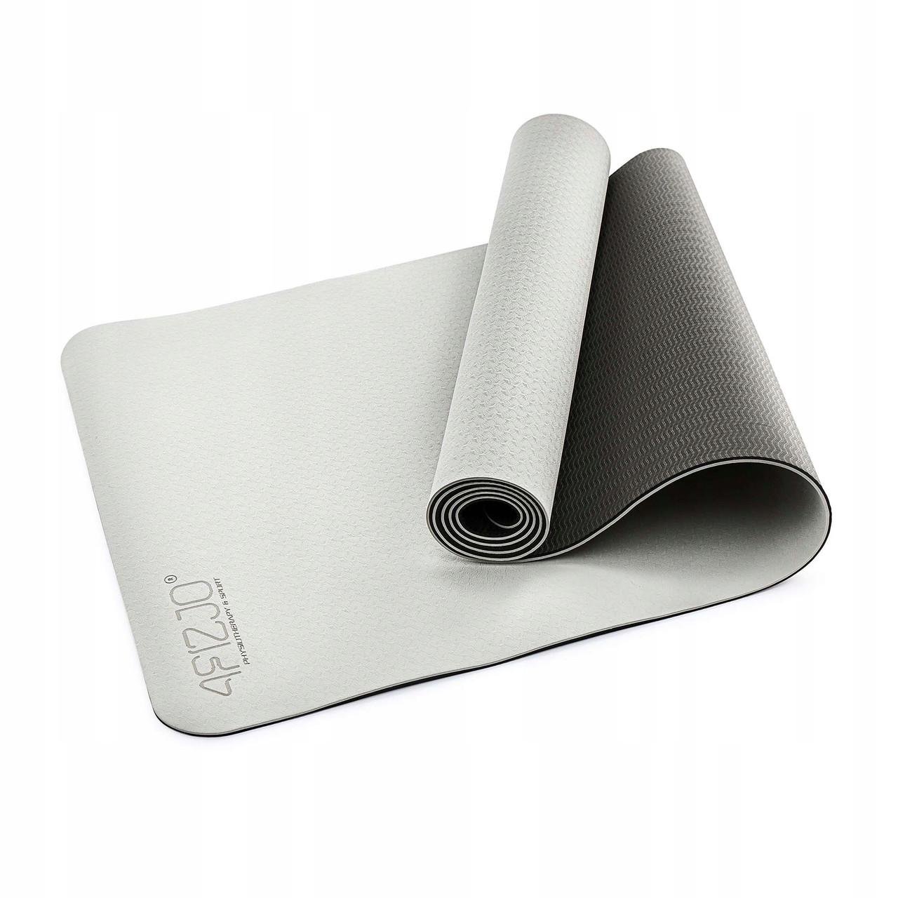 Килимок спортивний 4FIZJO TPE 4FJ0336 для йоги та фітнесу 4 мм Grey/Black