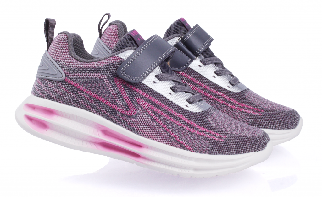 Кроссовки для девочек 137 в сетку р. 35 Серо-розовый