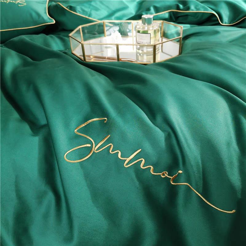 Комплект постільної білизни з кантом євро 2 довговолокниста бавовна Зелений - фото 4 Комплект постільної білизни з кантом євро 2 довговолокниста бавовна Зелений - фото 4