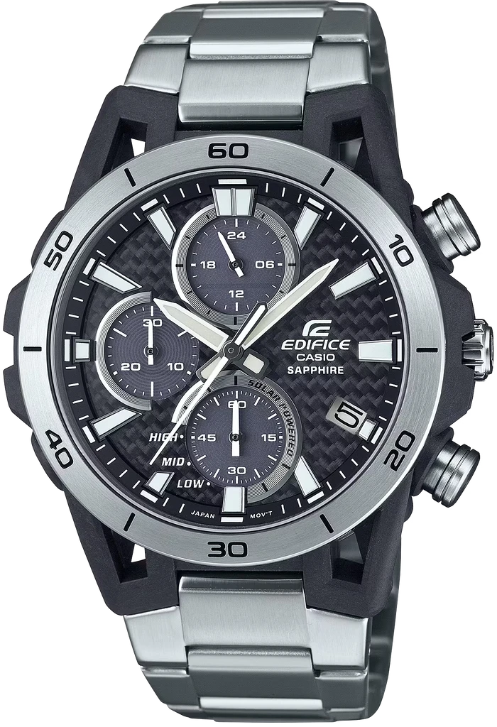 Наручные часы мужские Casio Edifice EFS-S640D-1AVUEF Casio Collection на солнечной батарее с сапфировым стеклом и карбоновым корпусом