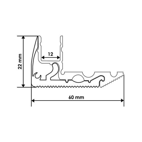 Профиль алюминиевый Biom для ступенек LPS-22:LPS-22/1+LPS-22/2 анодированый + Рассеиватель матовый Biom LM-22 2 м (5474089)