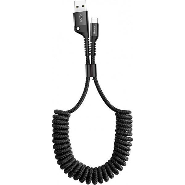 Кабель Baseus Fish-Eye Spring Data USB to Type-C 2A 1м Вlack (CATSR-01)