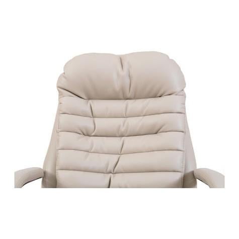 Кресло офисное компьютерное Valencia VIP Хром M3 MultiBlock натуральная кожа Lux Светло-серый - фото 5