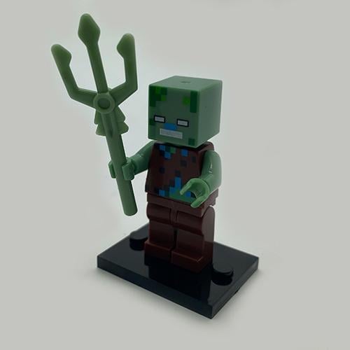 Конструктор фигурка iBlock Drowned Minecraft 5,5 см